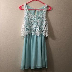 Light blue lace top dress